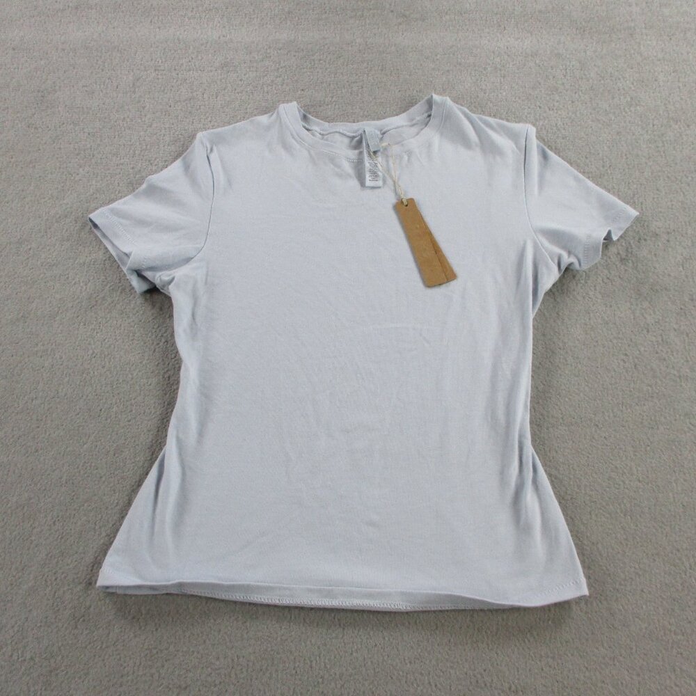 SKIMS Cotton Jersey T Shirt Womens Small Zen Blue Short Sleeve Crewneck Casual - Picture 2 of 9